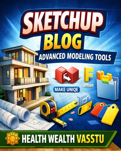 SketchUp Component, Offset, Axis और Tags की पूरी जानकारी | Health Wealth Vaastu