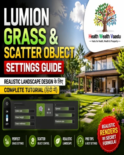 Lumion Grass & Scatter Object Settings Guide in Hindi – Realistic Landscape Design Tips